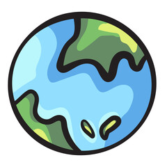 Earth handdrawn doodle illustration