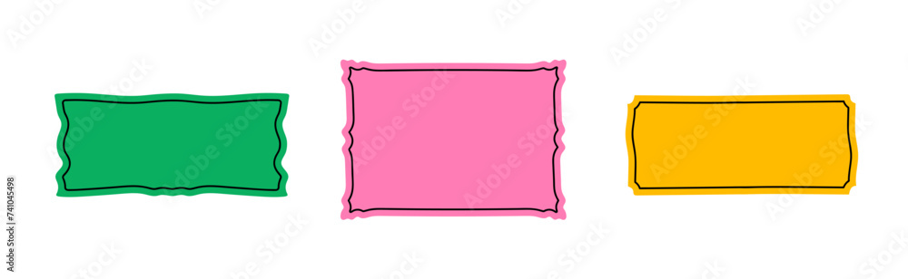 Poster hand-drawn doodle frames. set of the vector text boxes isolated on a transparent background. quote f