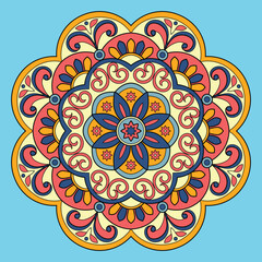Colorful Flower Mandala Vector Illustration Design