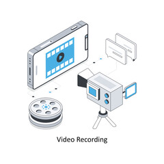 Video recording isometric stock illustration. EPS File stock illustration