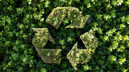 An eco-friendly symbol of growth and renewal, the lush moss recycle sign brings a touch of nature to any outdoor garden or grassy space