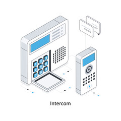 Intercom isometric stock illustration. EPS File stock illustration