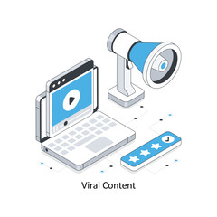 Viral Content isometric stock illustration. EPS File stock illustration