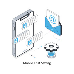 Mobile Chat Setting isometric stock illustration. EPS File stock illustration