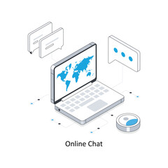 Online Chat isometric stock illustration. EPS File stock illustration