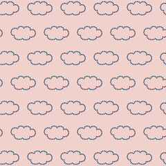 Vector Seamless minimal texture pattern with clouds Background for social media.