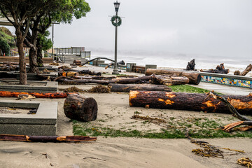 Capitola Village, California after flood winter flood - January 2023