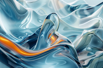 Gradient liquid holographic background. Soft abstract marble waves 3d smooth texture.