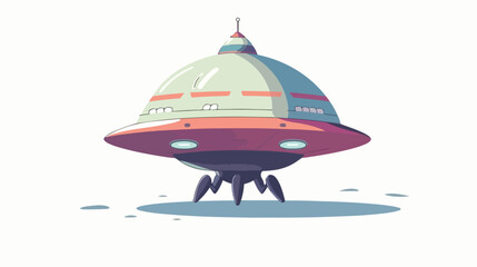 Flying saucer vector flat minimalistic isolated 