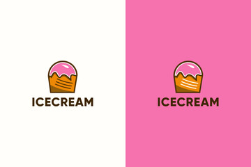 delicious ice cream icon logo