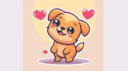 Obraz na płótnie Canvas Dog puppy standing icon. Cute cartoon kawaii pet