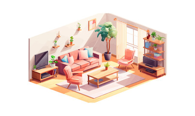 Rest Room View from above. Vector illustration