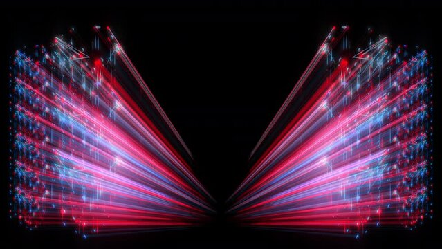 Side Wings Decor Slow Rays Motion Background 4K