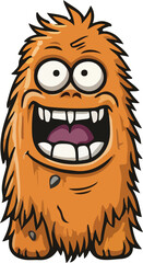 Fototapeta premium Gleeful Monster Cartoon Yeti Creature with a Big Smile