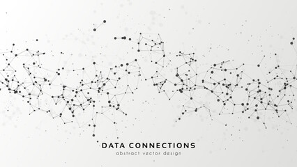 Abstract mesh vector background. Futuristic technology style card. Lines, point, planes in 3d space.