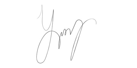 Hand drawn Fake autograph sample. Isolated Vector Signature