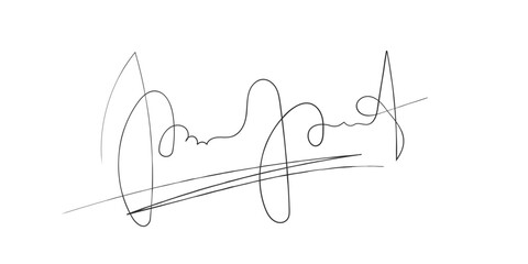 Vector hand drawn Fake autograph sample. Isolated Signature - obrazy, fototapety, plakaty