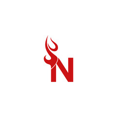 illustration of a fire letter n