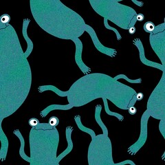Cartoon animals seamless frogs pattern for wrapping paper and fabrics and kids clothes print and summer