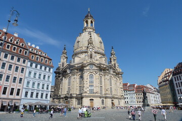 Frauenkirche am Neumarkt in Dresden - obrazy, fototapety, plakaty