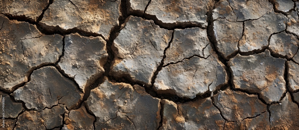 Aufkleber a detailed shot of a bedrock wall displaying intricate patterns formed by composite materials. the c