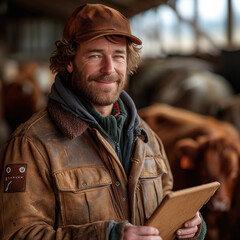 Obraz premium Portrait of a handsome smiling farmer