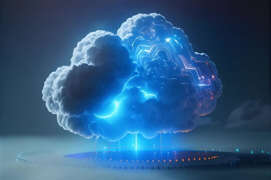 Cloud computing concept.Abstract cloud connection technology video footage