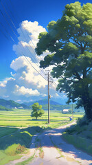 A quiet country road lined with trees Calmness atmospheric photo footage for TikTok, Instagram, Reels, Shorts