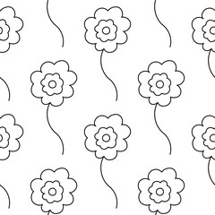spring line doodle flowers for decoration and gift. pattern, textile, background