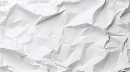 Crumpled white paper texture, craft background
