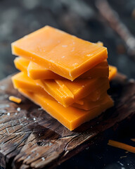 Delicious cheddar cheese slices - Food design theme