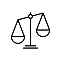 Scales icon vector. Law scale icon. Scales vector icon. Justice
