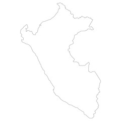 Peru map. Map of Peru in white color