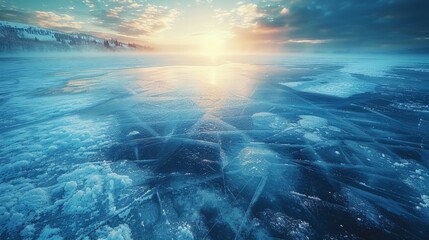 Crisp Dawn Over Frozen Expanse, The Artistry of Ice and Sun