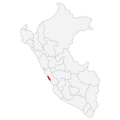 Map of Peru with capital city Lima