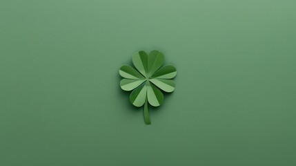 Four-leaf clover in paper style. Background with place for text. Symbol of St. Patrick's Day.  illustration
