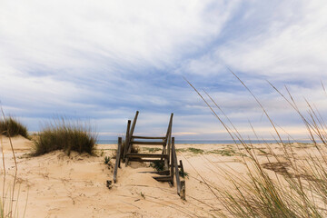 Beautiful wild beach of Cacela Velha, Algarve - Portugal. Wild beach on a winter day