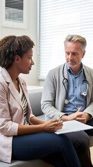 Patient and Doctor in Discussion during a General Practitioner Appointment