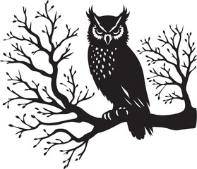 Owl silhouette vector illustration