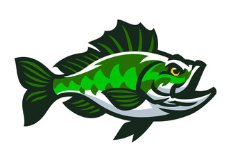 Big Bass Fish Logo Mascot Design
