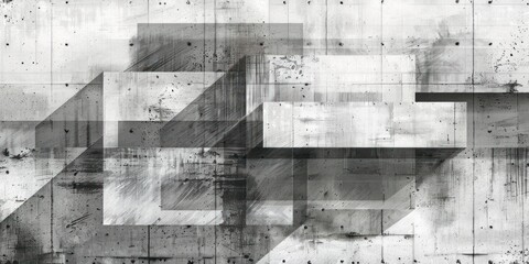 Contemporary Grunge Photo Wallpaper Featuring Geometric Patterns
