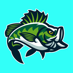 Largemouth Bass Fish Sport Mascot Logo