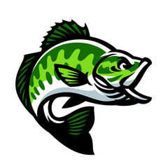 Largemouth Bass Mascot Jumping