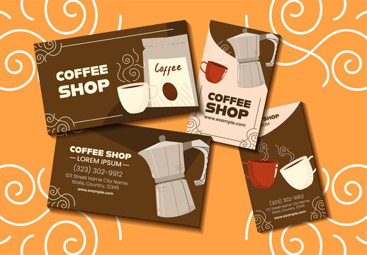 Brown Vintage Coffee Business Card Template