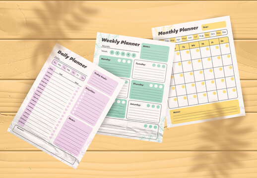 Soft Pastel Minimal Daily Weekly Monthly Planner Template