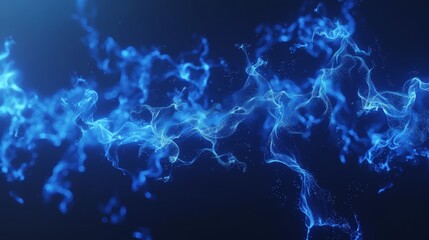 Blue glowing plasma force field in space with cosmic energy and futuristic technology