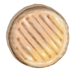 Ilustración de Arepa de maíz asada, sin fondo.