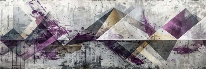 Contemporary Grunge Photo Wallpaper Featuring Geometric Patterns