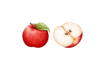Apple Stock Photo with White Background.