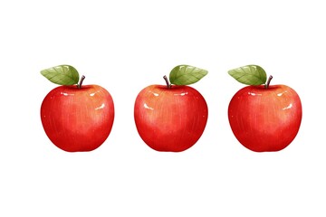 Apple Stock Photo with White Background.